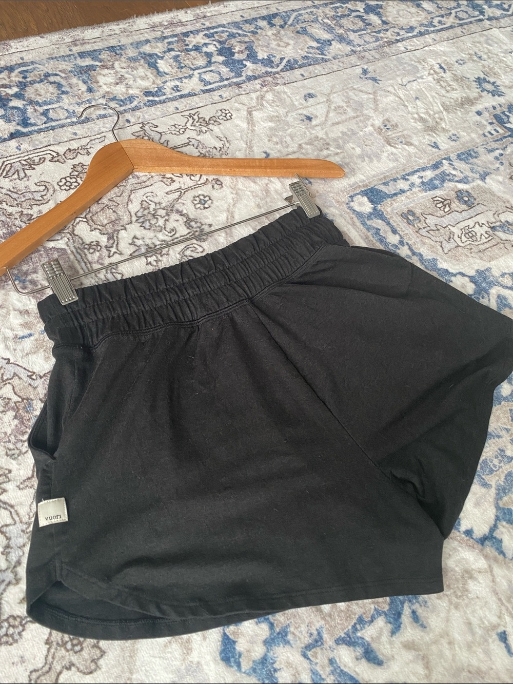 Vuori Black Women's High RiseAthletic Drawstring Shorts - Picture 2 of 3